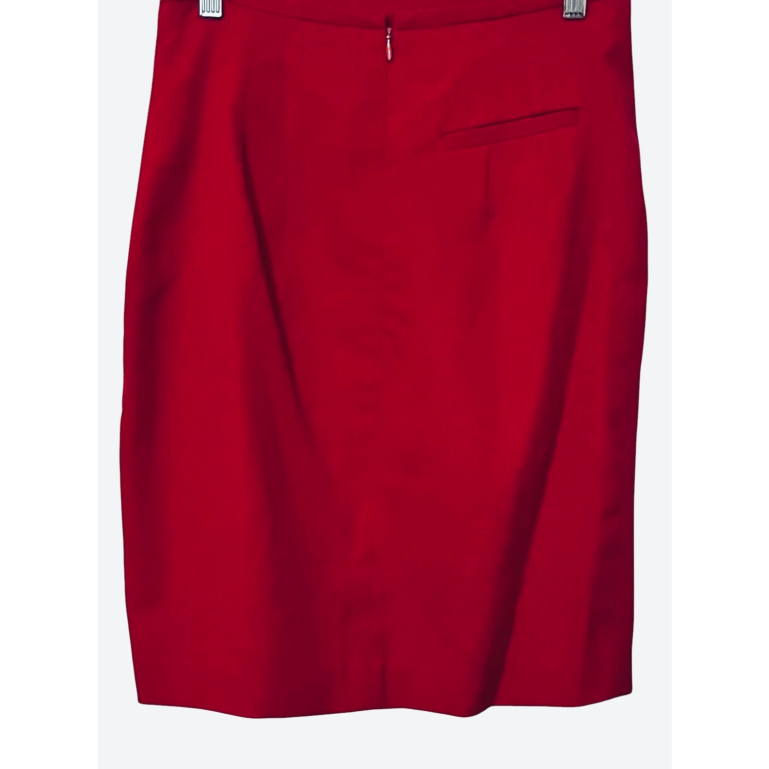 The Limited Flat Waist A-Line Midi Skirt, Womens, 8, Red, Back Zip, Pleats — image 5 of 8